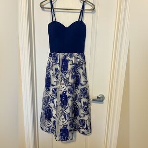 💙 Little Mistress Blue & White Floral Dress